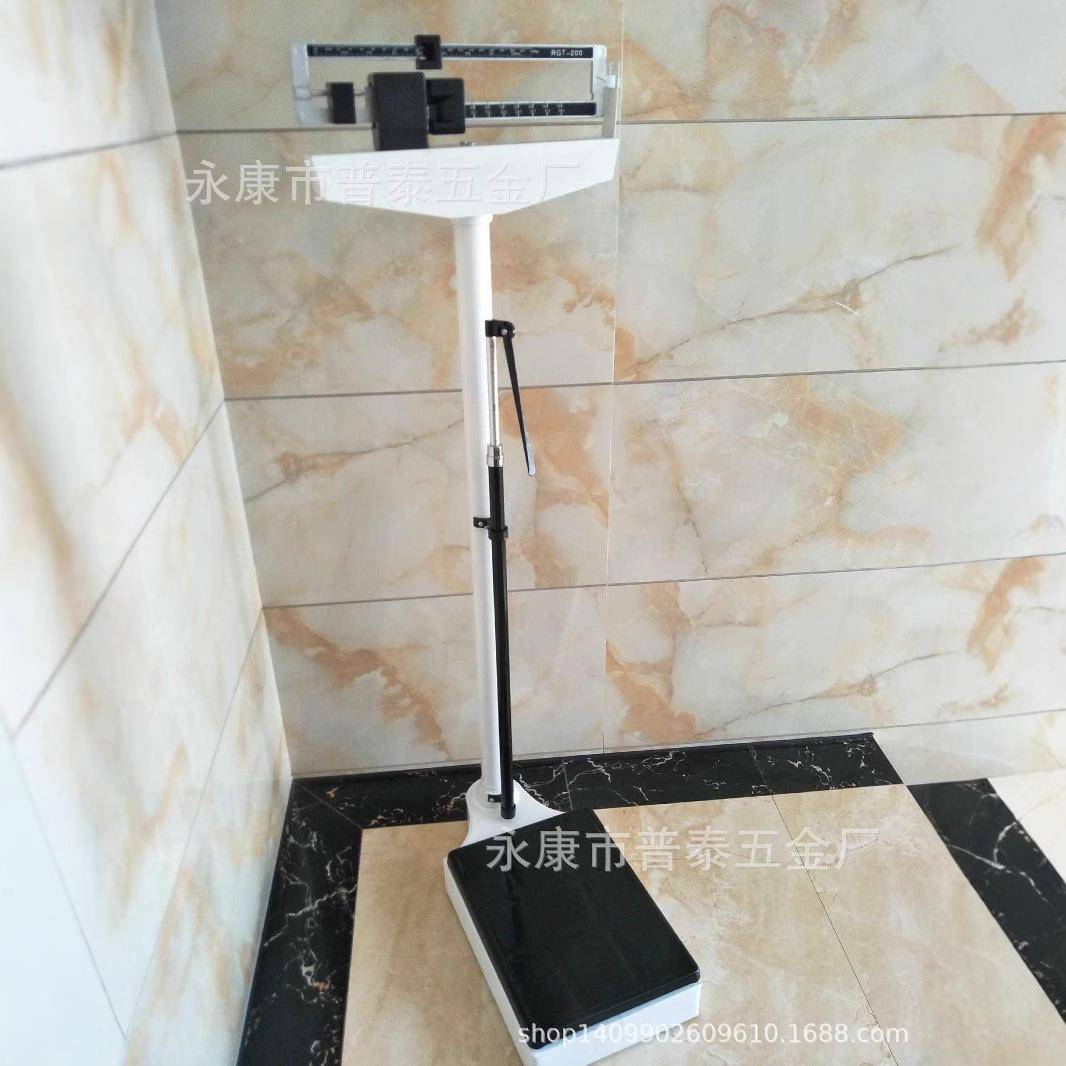 RGT-200kg机械身高体重秤三标尺身高秤机械体重称双标尺杠杆秤