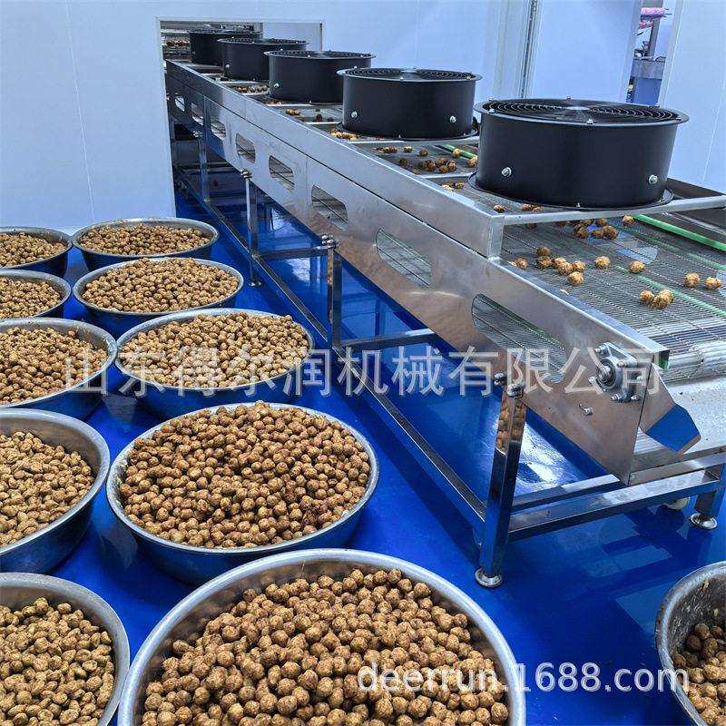 江苏肉圆油炸机摆头式丸子油炸生产线一次成型下料均匀不粘连