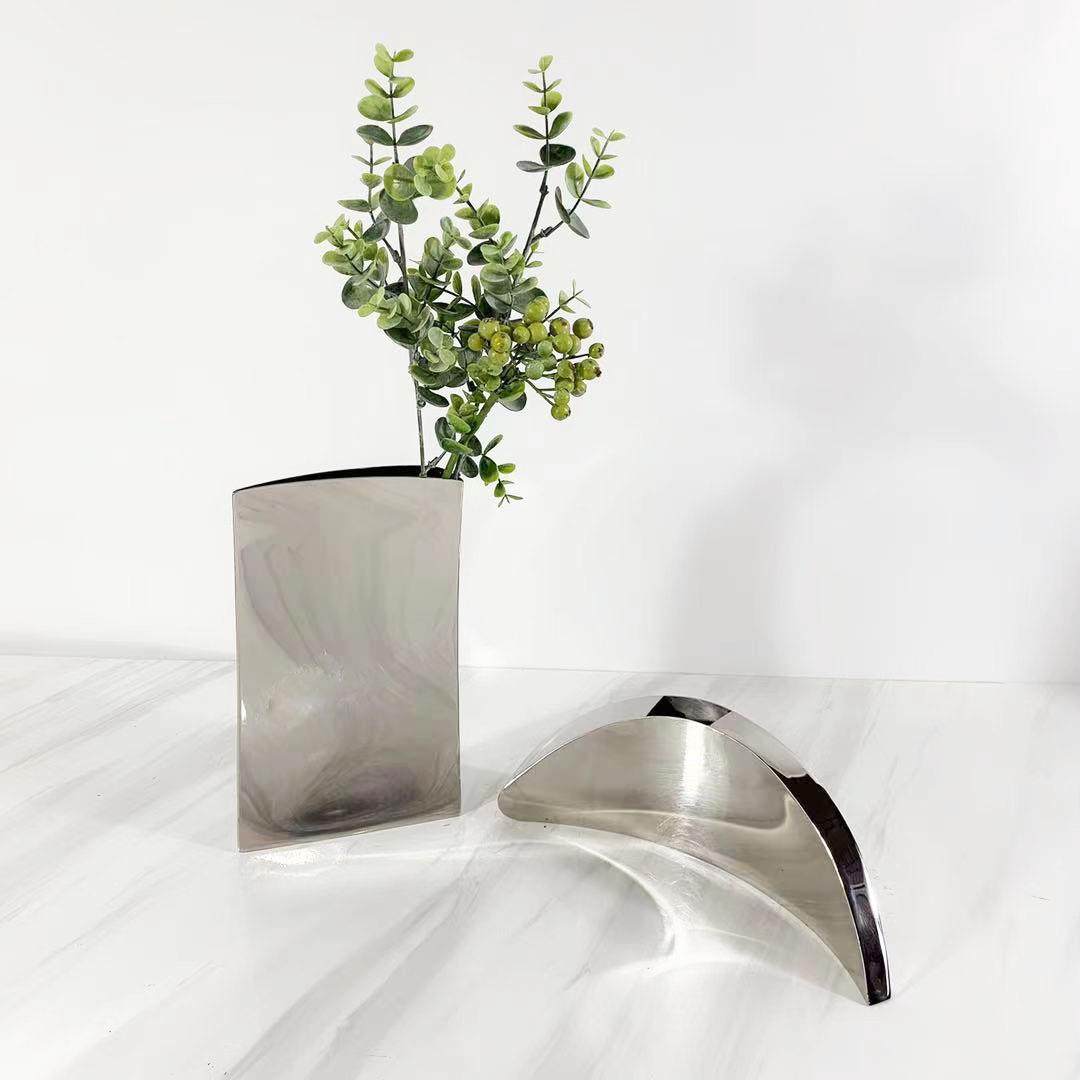 现代简约样板房售楼处几何不锈钢花瓶摆件家居客厅餐桌插花装饰品,纺织面料/辅料/配套,纺织机械配件,淘宝优惠券,粉丝福利购,淘宝优惠卷