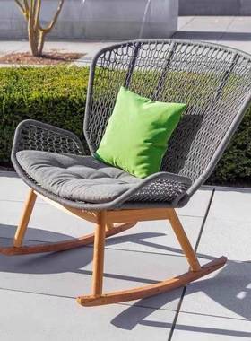 闲户外单发懒人躺椅阳台室外藤椅花园休别墅酒店庭院设沙92402计