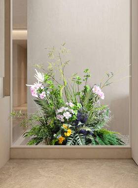 仿真花草装饰大型植落物软餐装造景庭院酒店景厅角园绿植芦96000