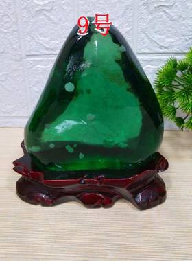 水晶琉璃件美轮美奂摆晶莹剔透奇石GRM天然赏石绿色观石头收藏品