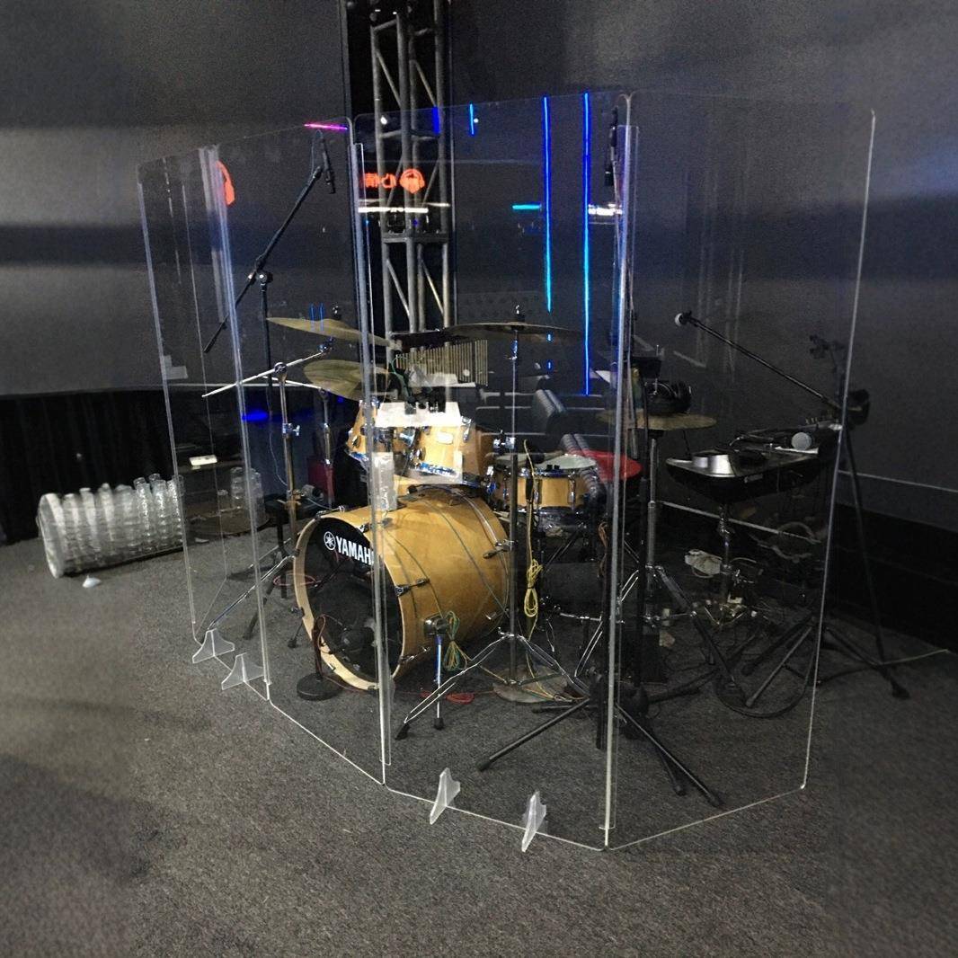 架子隔音透屏风0524亚克力鼓透明屏风档板音墙酒吧隔演出明隔板隔