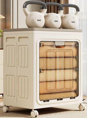 储双PDU开门衣服收纳箱整理箱大容量超大衣家用翻盖带轮物子被物