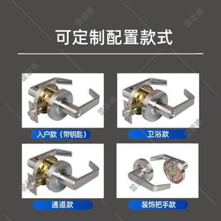 重型锌合杠杆商锁业通道42751门锁丝拉缎面镀铬圆金锁工业锁定门