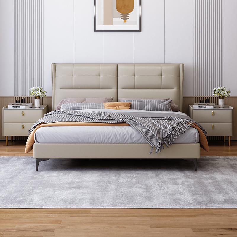 实木意式床头柜床轻奢岩板储纳柜0000物柜现代简约三抽收卧室边柜