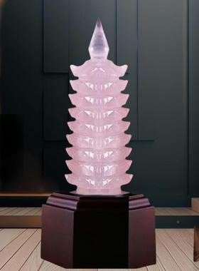 天然晶水晶文昌塔7层99481层粉白紫黄色水宝3塔办层公室学生书房