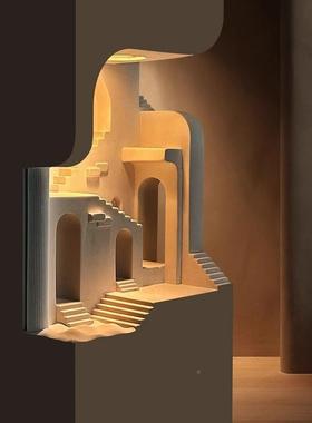 建筑石膏角灯23822嵌入式楼梯转感应拐计角夜灯壁龛嵌灯设师内氛