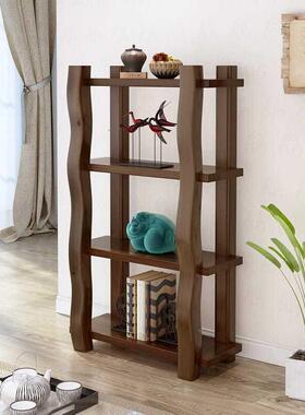 复约古仿古简书架中国风落地功无品牌/置物架多能新中式实多木博