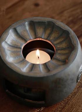 日式鎏金温炉茶瓷粗陶复陶温茶器茶壶加热75640底座蜡烛古酒精炉