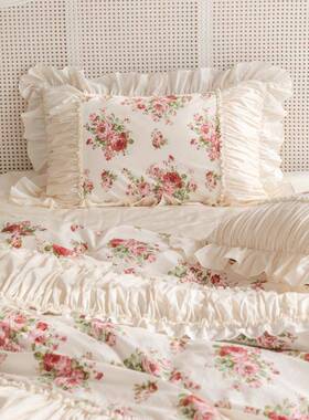 马洛庄园WUX︱圣浪漫主义玫瑰印套棉床裙四花件套公主风法式被床