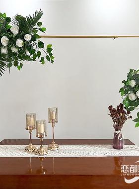 婚庆道具布舞台背28677景装庆饰架婚礼区典派对气球拱门支架引路