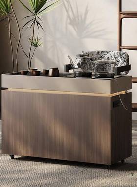 现代极简移动茶24593吧车烧小水壶一体沙发几阳台泡茶桌茶边全实