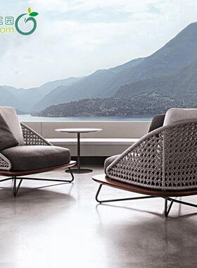 阳台发五外件套NPK室花园庭院藤椅组合露天沙休双人藤编户闲外沙