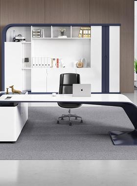 闽经理办公桌白色管烤漆MOV约老板桌现代简大贤班台主桌椅办公家