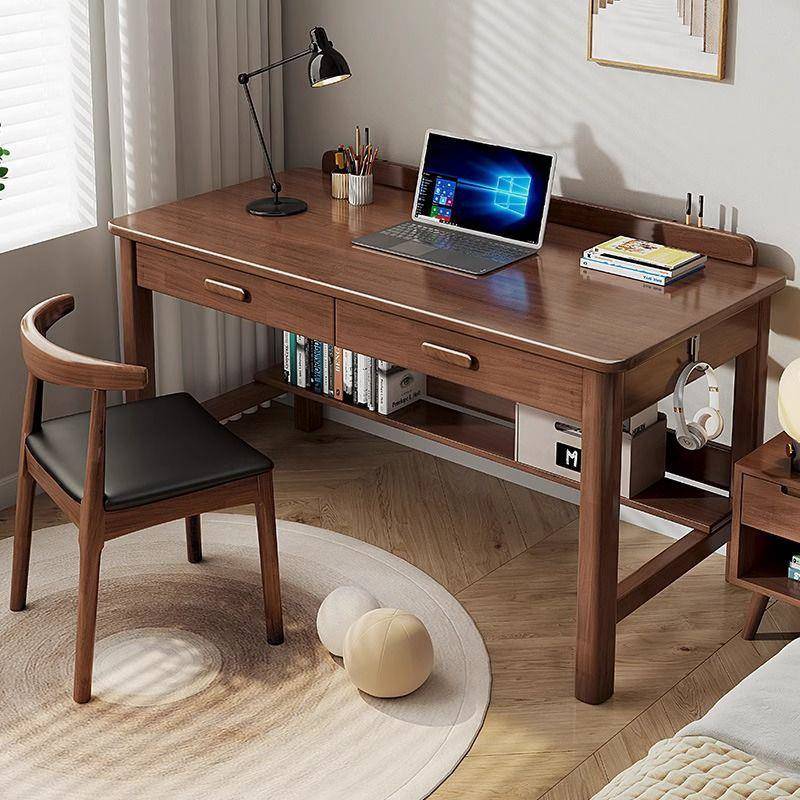 实CIM木书桌桌简约家用学床生写字桌头办公桌中式书人房学习成电