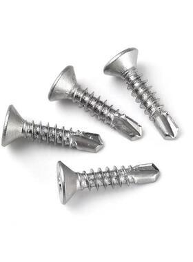 4螺1尾0不锈钢平头钻十沉头自攻自钻攻铁丝门窗铝UMP合金字专用燕