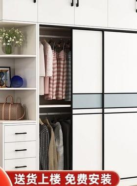 实橱木衣柜易组简装柜出租屋衣子家用推拉门儿童源99138良居