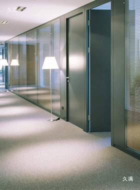 办公隔室玻璃隔断墙约铝合金简屏风钢化隔FFI墙双内玻置百叶高间