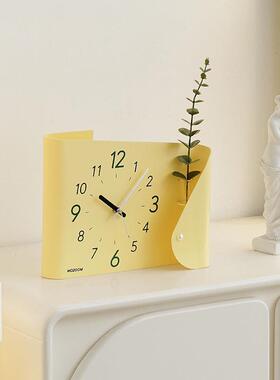 款热销钟表dc7NJ4aP奶油风居创装饰品客厅玄关新桌面家摆件电视柜