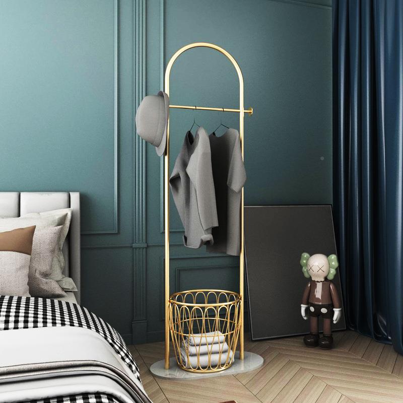 约简铁艺衣架落地卧室家用架置物衣现代简易衣M款帽架大理石挂架