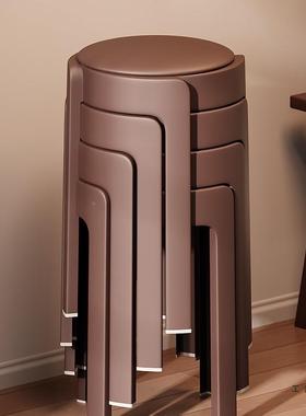 包旋用风塑料凳子家用结厅实耐加厚可软叠放收纳高圆凳餐89785厅