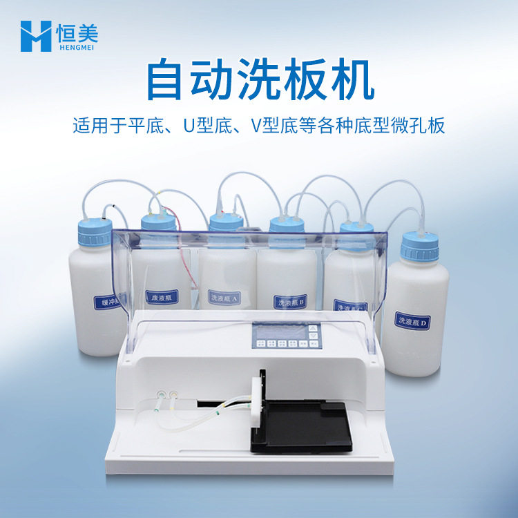 洗板机全自动酶标洗板机多通道毛刷清洁冲洗机小型自动洗板机恒美