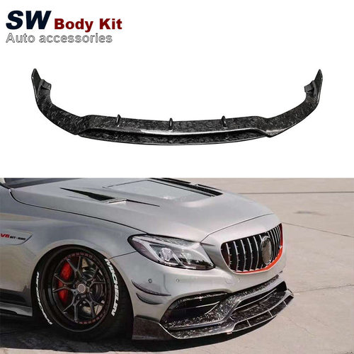 适用于梅赛德斯奔驰C级W205C63锻造碳碳纤维前唇高强度轻量化