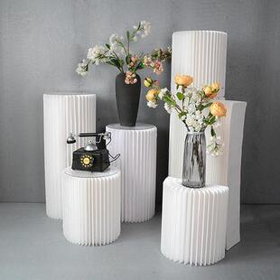 折纸甜品台柱自助餐圆锥形婚礼道具儿童装饰毕业典礼纸质试吃台