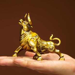 直销纯铜牛摆件牛气冲天金钱牛福字牛生肖牛客厅家居工艺品