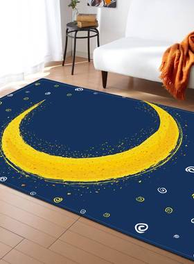 现代小清新创意插画简约客厅地垫卧室地毯ebay图案