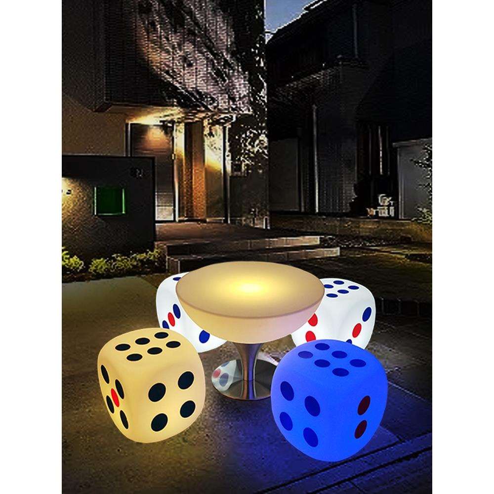 创意LED发光茶几酒吧台KTV筛盅凳子户外休闲圆形桌椅高脚散台桌子