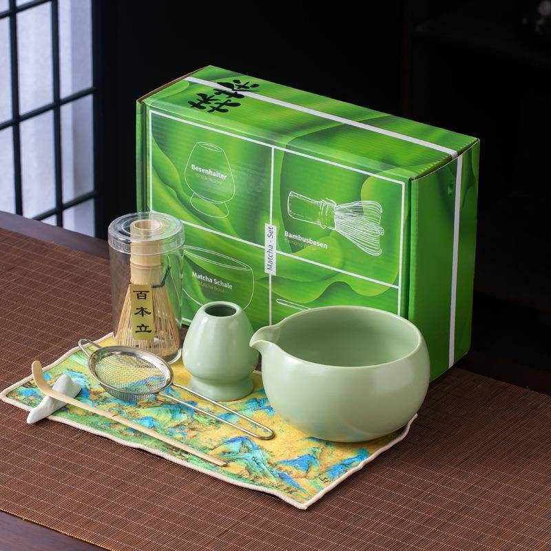日式宋代茶筅立百本立抹茶碗茶勺套装陶瓷点茶工具分茶
