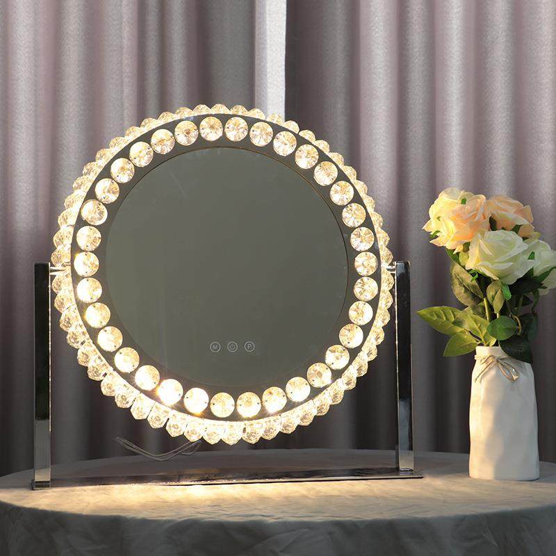 圆形水晶梳妆镜家用简约现代化妆镜桌面大镜子台式补光化妆台镜子,机械设备,其他机械设备,淘宝优惠券,粉丝福利购,淘宝优惠卷