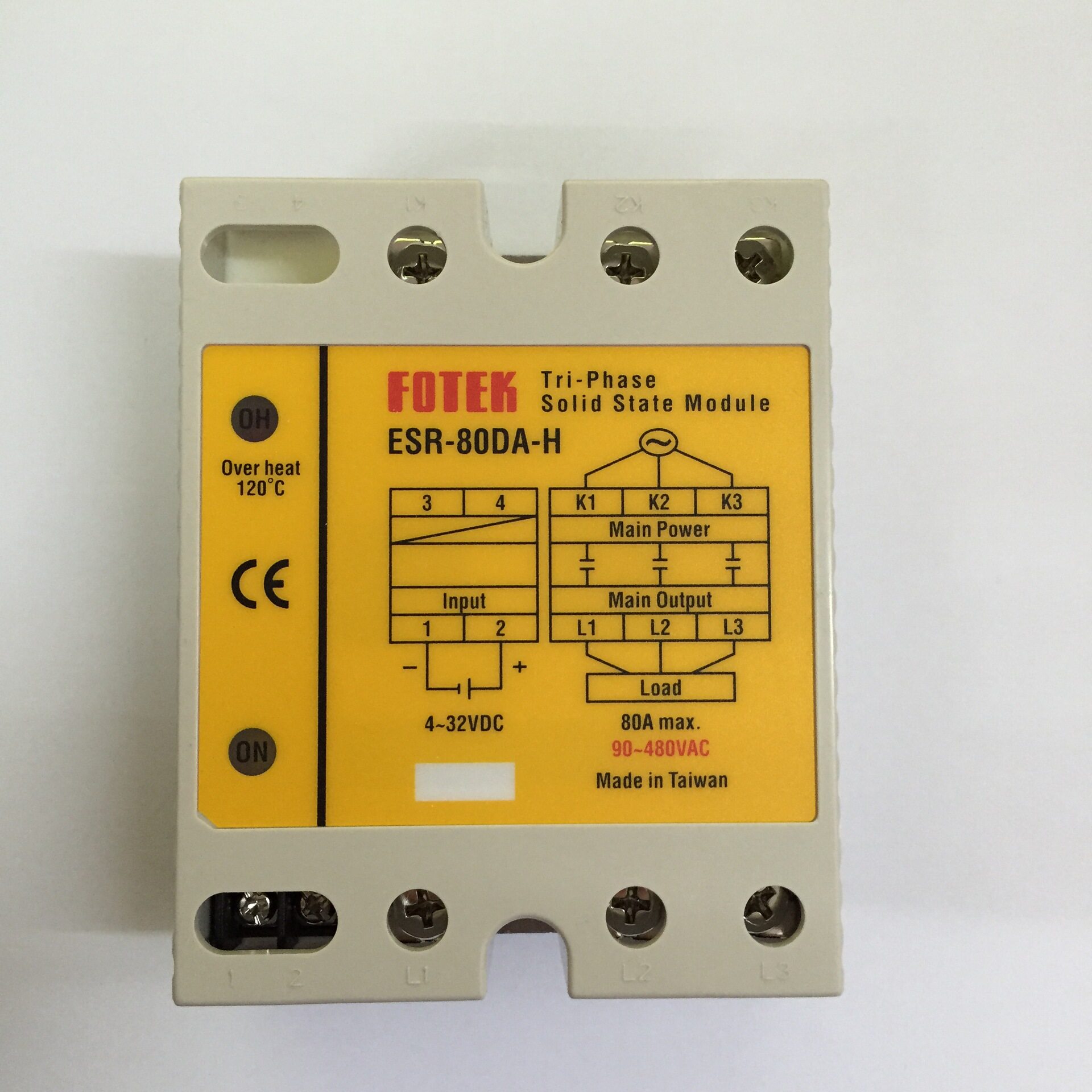 FOTEK/阳明三项固态继电器ESR-80DA-H现货常开型继电器固态敞开式