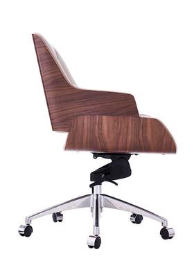 舒子适电脑椅简久坐公办椅转椅家KEX用约升降轻奢胡桃木书桌椅办