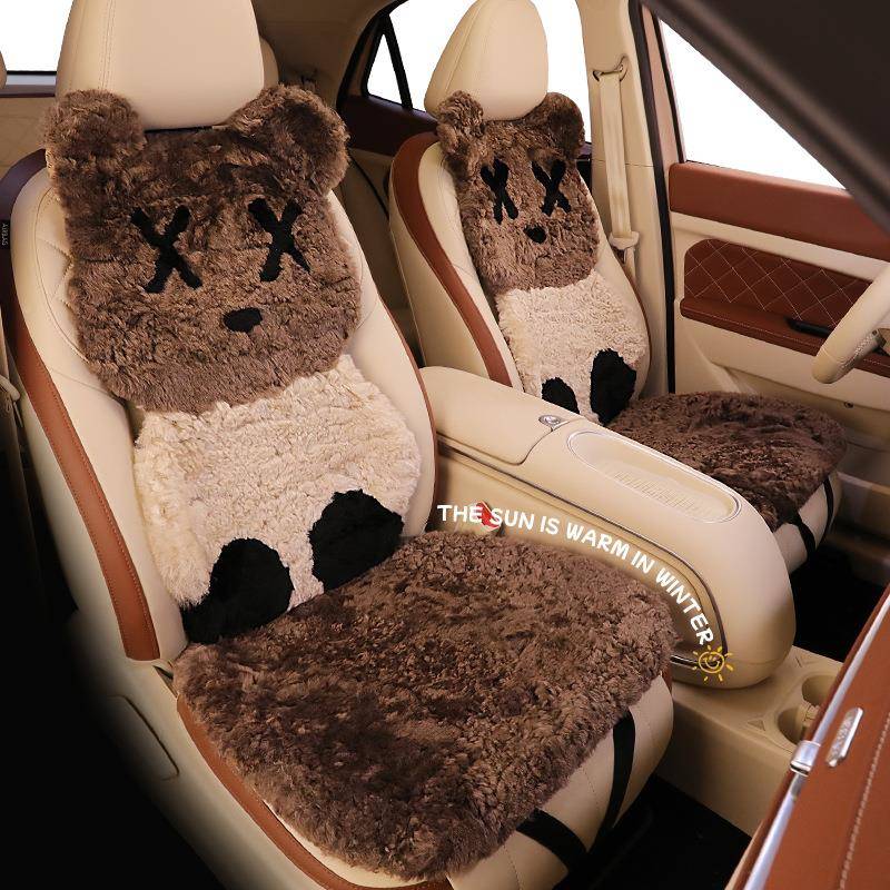 汽车坐垫LXG秋冬U保暖可爱座垫SV车内通座椅套卡座半包防滑车垫套