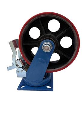 10寸工业型氨酯脚轮滑重AXT轮推聚车轮万子6寸8寸万向刹车轮静音