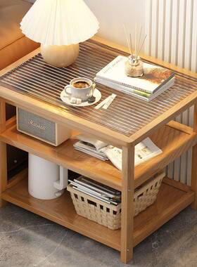 几沙发璃边几玻几客厅家用边桌简约小59488户型长方形角床头楠竹