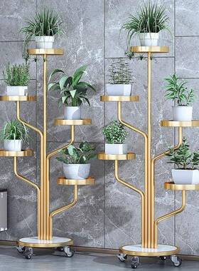 花架置物架客可厅落地式带轮移动阳台KLO植物摆台放架室内阳多层