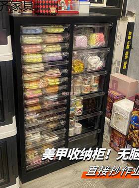 美甲收纳底柜美甲店甲4油胶多层平a文件柜抽式带屉MEV轮落地式样