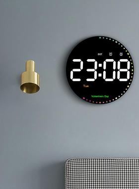 数字电时子钟万LHA年历饰挂钟客厅简约装led3钟炫彩灵动钟表挂墙6