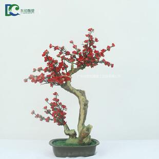 仿真腊梅桃花绢假花梅酒店摄影装道具树枝腊73514梅花盆景厂家直