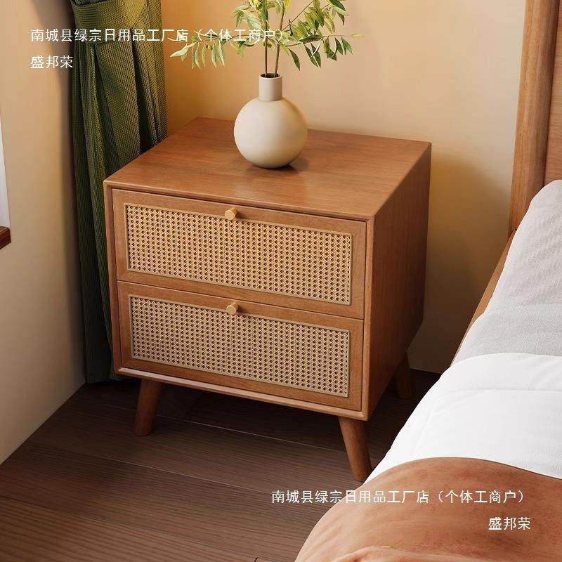柜厂家新中式无品牌/实木床头柜藤编原黑胡桃边木色卧室床收纳储,饰品/流行首饰/时尚饰品新,DIY配件,淘宝优惠券,粉丝福利购,淘宝优惠卷