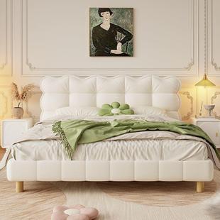 5202新床款 奶油风猫抓床现代简约主卧实木CND云朵双人皮泡芙床