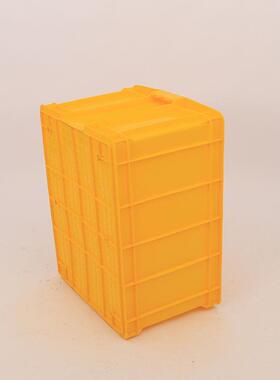 黄色-700390带盖注推JYF塑周转箱带盖号工业塑料大箱配盖可高周转