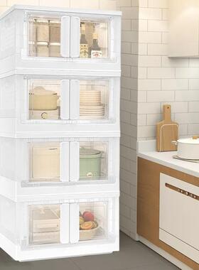 双门收纳柜大容柜收纳箱儿折童衣整理柜RHO透明量叠组合储物箱置