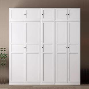 家用室衣柜钢铁皮柜色玻卧璃门80LDJ白cm宽衣橱铁制艺落地置物储