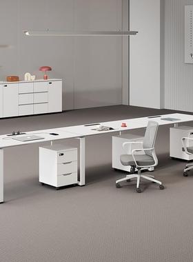 职员屏办公桌简约现公代4/ALC6人工员工创意白色作位风办室桌椅组