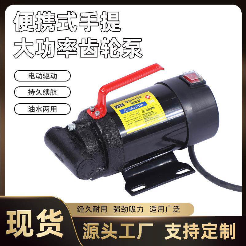 大功率齿轮泵便携式手提自吸泵24v微型抽油泵油水两用加油泵